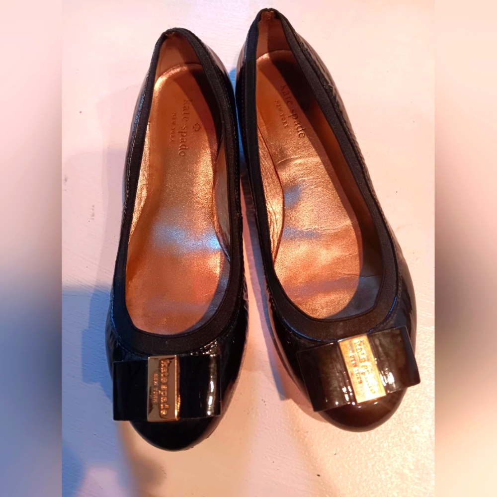 Kate Spade Black Bow Flats 8M